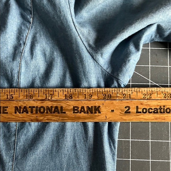 Sundance Light Blue Ruffle Collar Button-Up Blouse - Picture 3 of 7